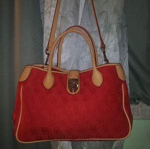 Beautiful Red w/tan trim Dooney & Burke